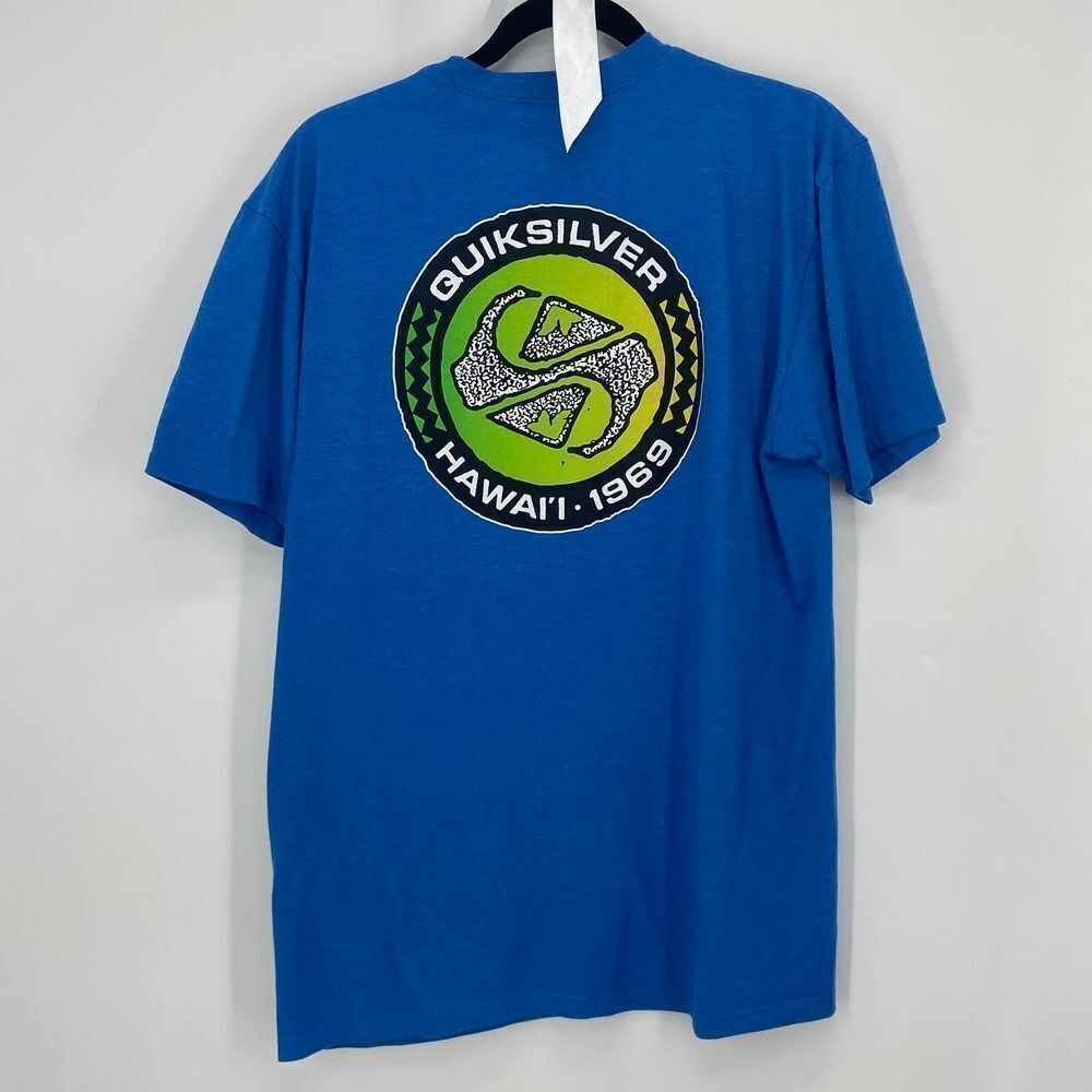 Quick Silver Royal Blue Graphic Tee Hawaii 1968 Large